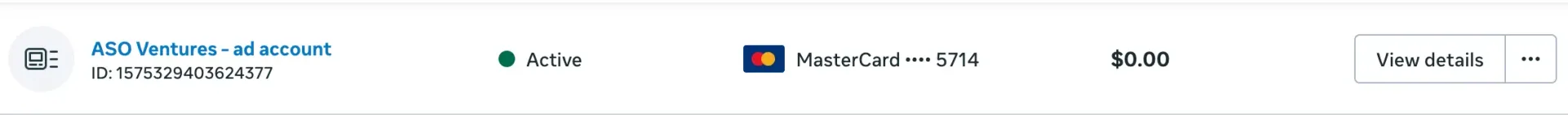 Ad account with active payment method