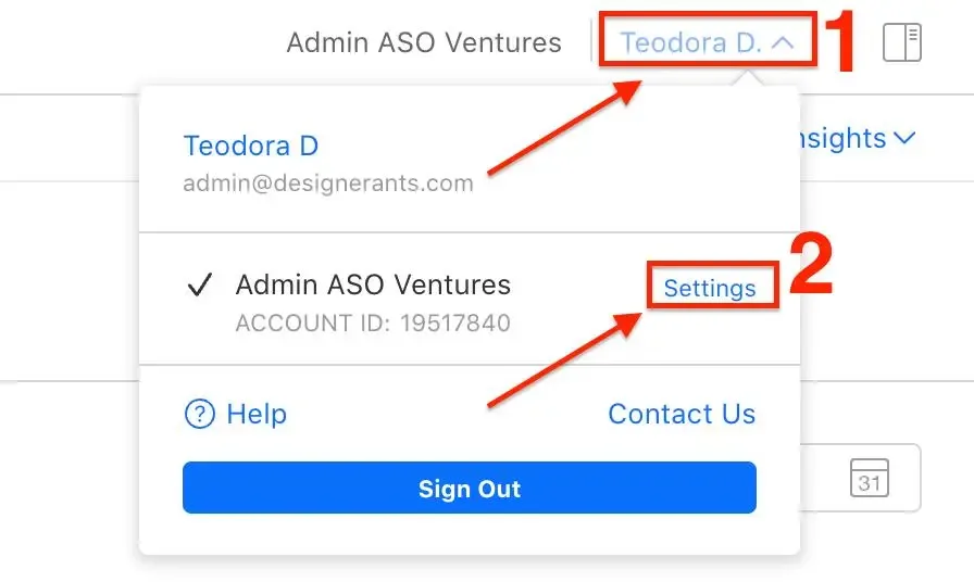 Apple Ads settings menu access