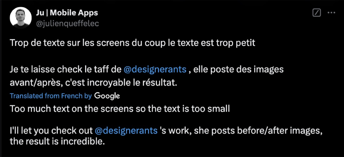 Message from Julien Queffelec about Teodora Dobre