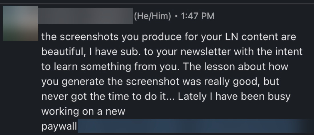 Private message to Teodora Dobre (sender hidden)